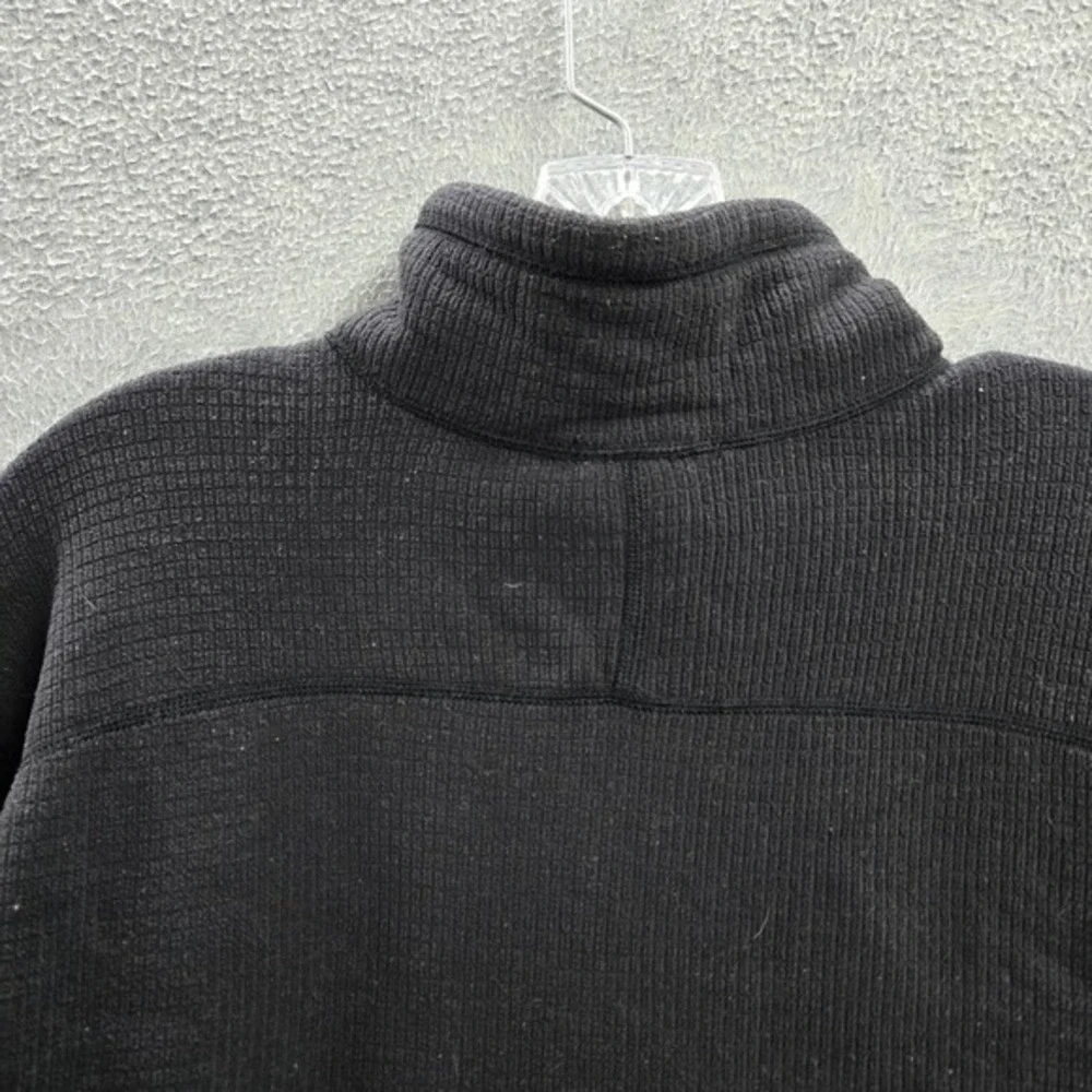 the North Face Men Sweater XL‎ Black Fleece Lined Logo 1/4 Zip Mock Neck
